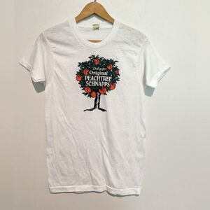Vintage White S DeKuyper Peachtree Schnapps Advertising T-Shirt Single Stitch …
